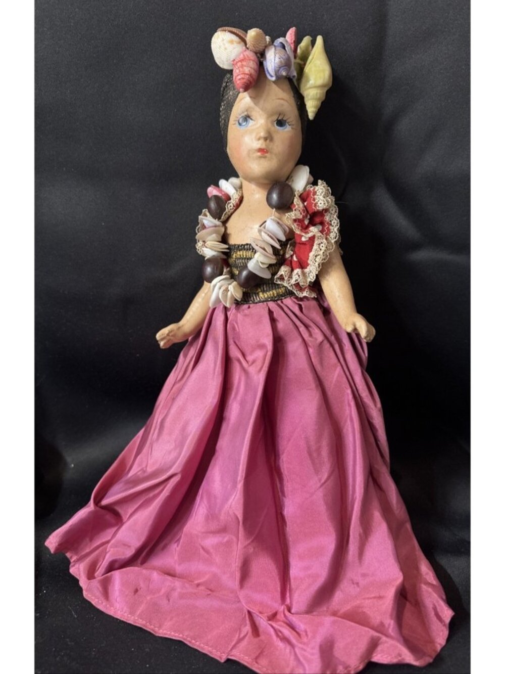 VTG 12” Dream World Doll Carmen Miranda Headdress Composition Circa 1940